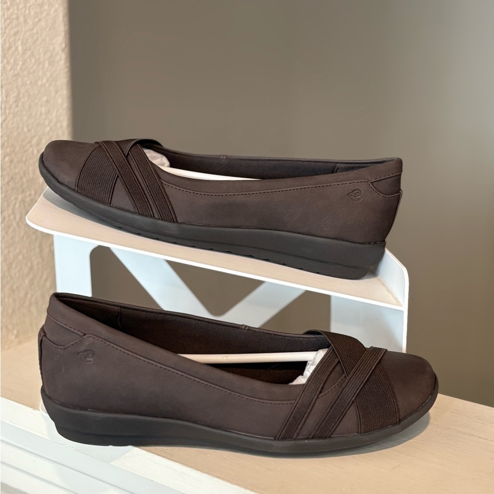 Easy Spirit Women’s Slip-on Ballet Flats Acasia Dark Brown Size 6 Wide